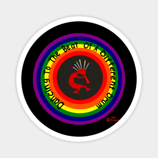 Rainbow Pride Kokopelli Dancer Magnet